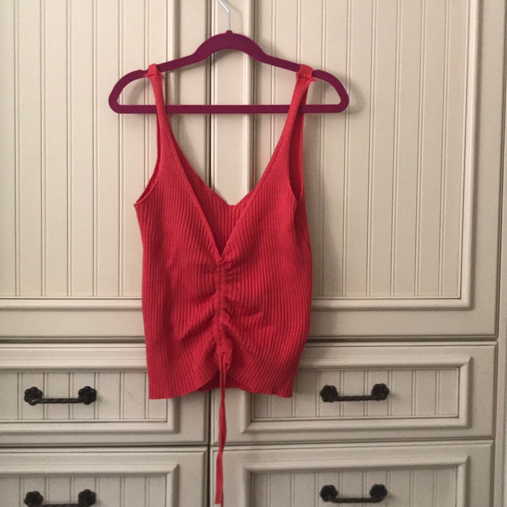 Coral red tank top, M/L